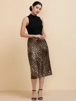 Satin Slip Midi Skirt