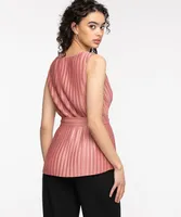 Plisse Sleeveless Wrap Top