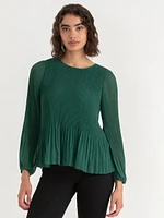Long Sleeve Release Pleat Blouse