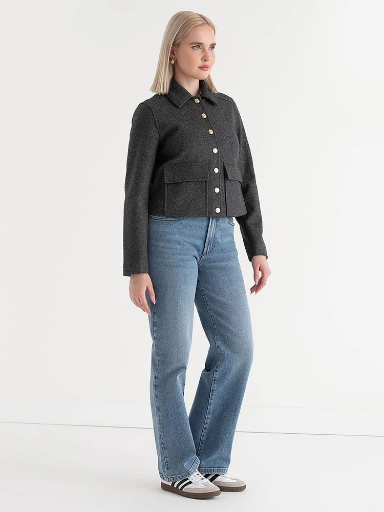 Cropped Felt Jacket