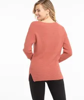 V-Neck Waffle Stitch Sweater
