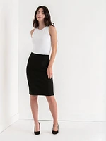 Knee Length Pencil Skirt Luxe Ponte