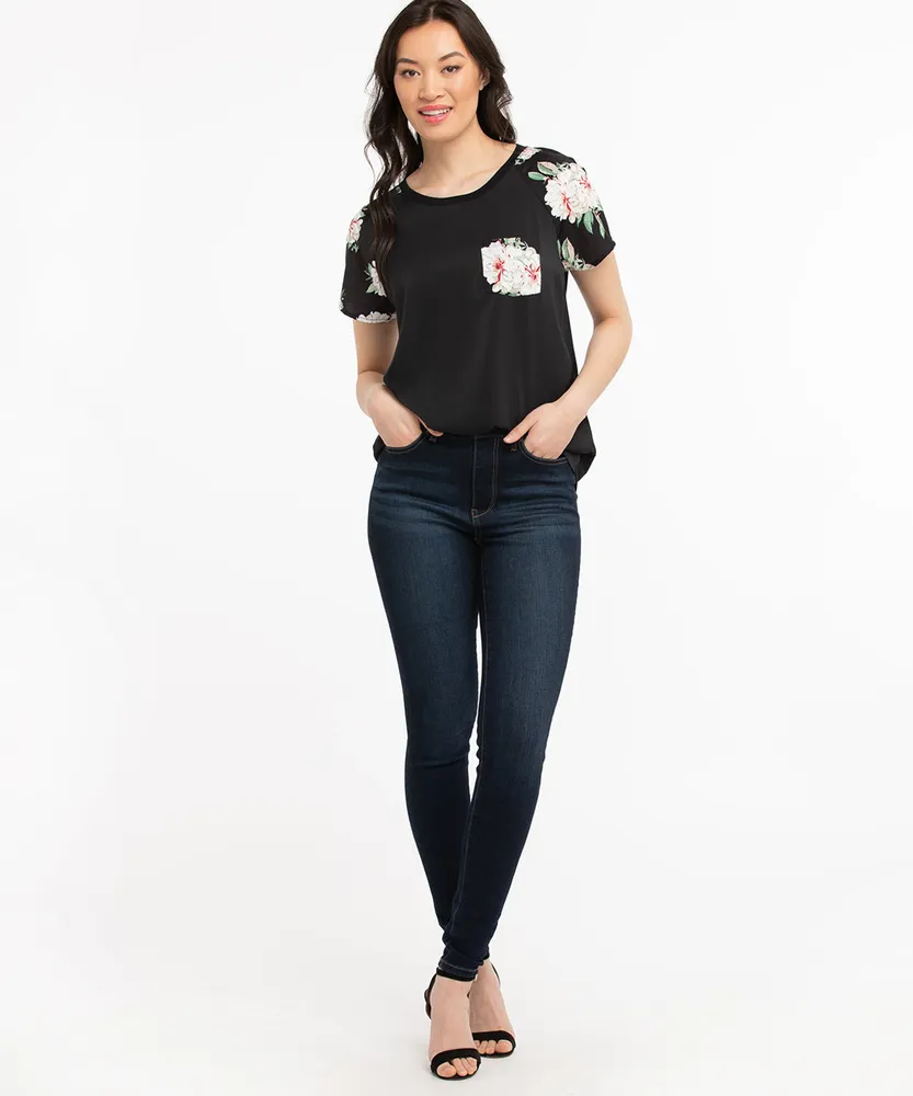 Mixed Media Pocket Front Top