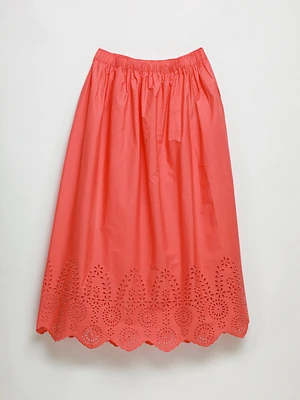 Eyelet Midi Skirt