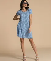 Short Sleeve Dress With Criss-Cross Neck