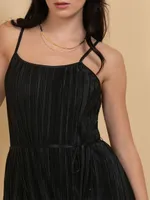 Plisse Spaghetti Strap Slip Dress