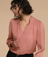 Long Sleeve Tie Neck Blouse