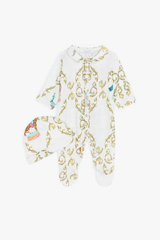 Filigree-Print Babygrow Set