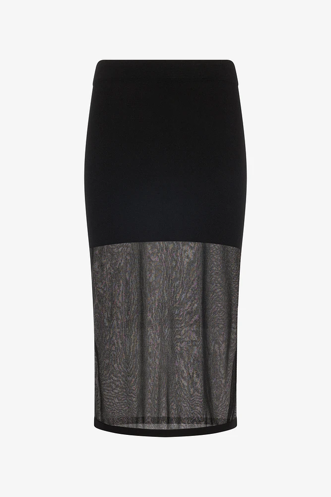 Miniskirt With Tulle Insert