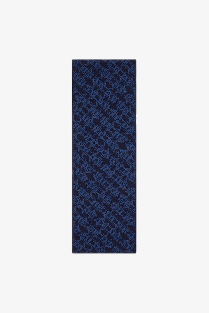 Wool Blend Scarf with RC Monogram and Logo