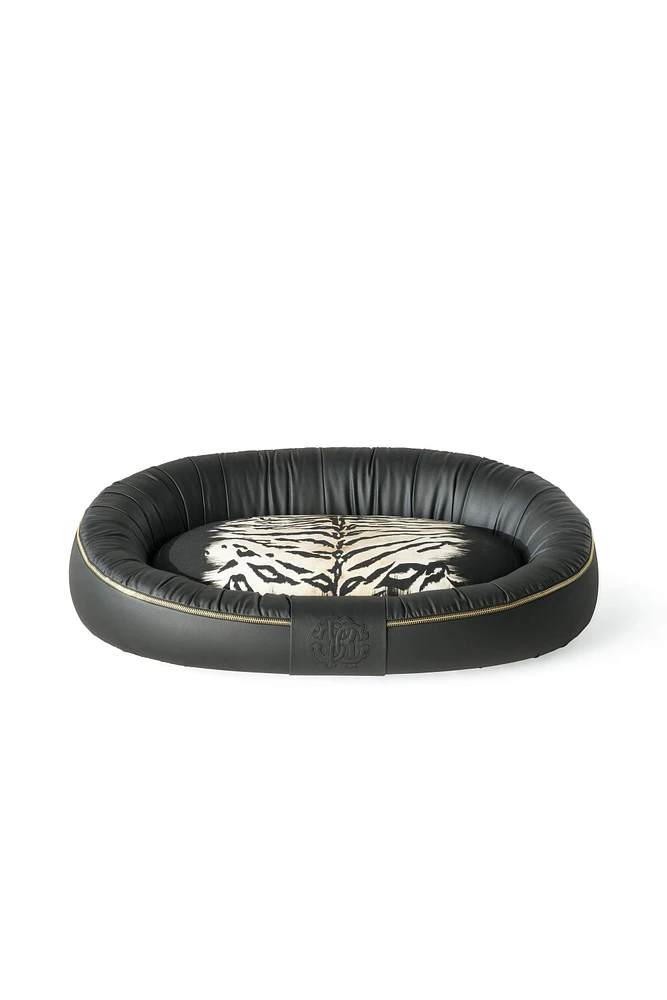 Tiger-Print Dog Bed