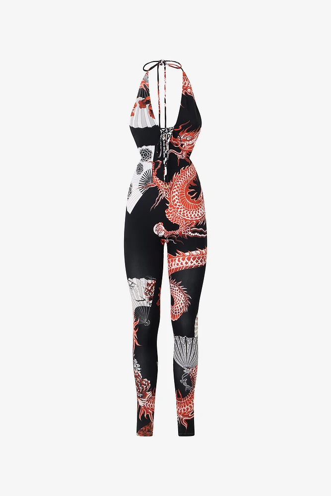 Jumpsuit With All-Over Dragon