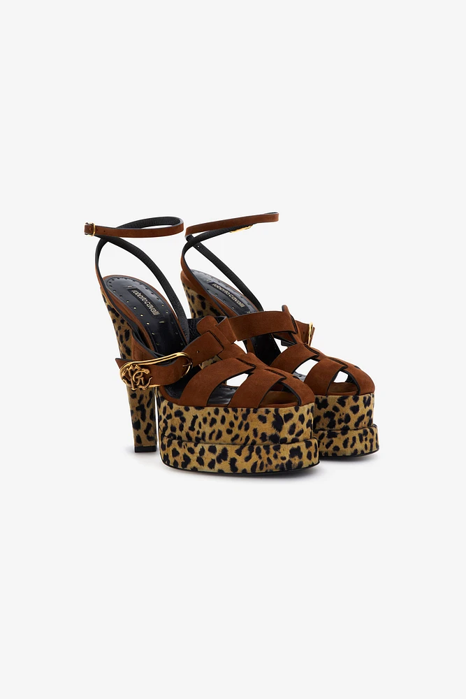 Platform sandals with strap