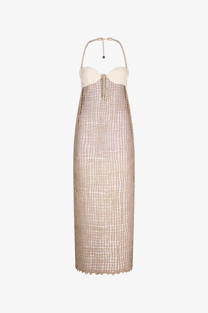 Crochet Detail Long Dress