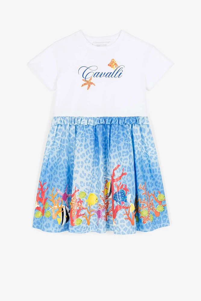 Fish-print T-shirt dress