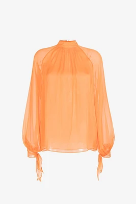 Semi-Sheer Silk Blouse