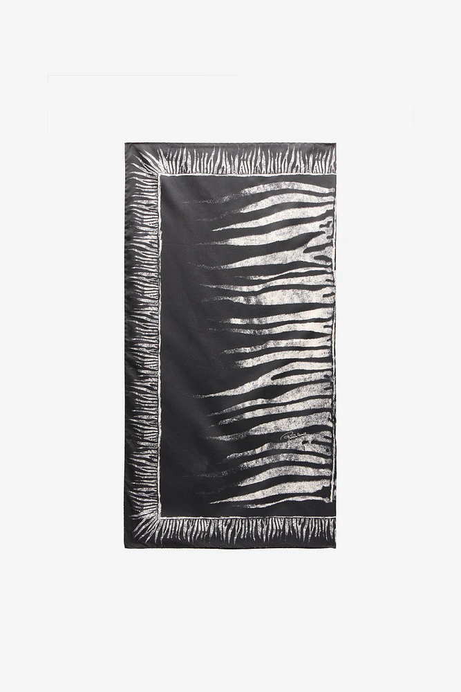 Silk Scarf With Zebra Print