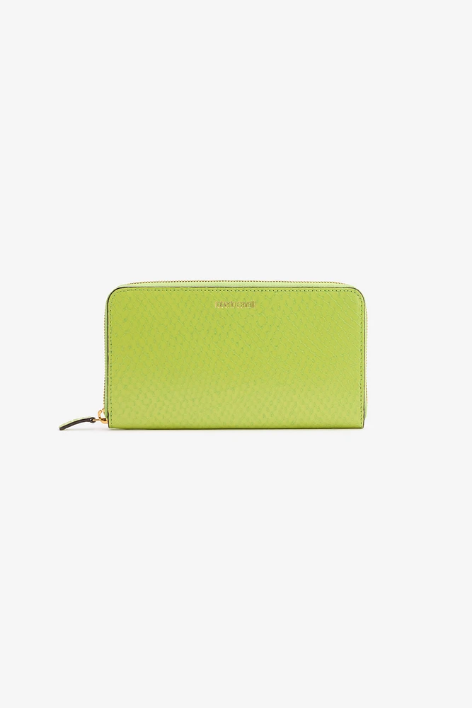 Snake-Effect Wallet With Logo