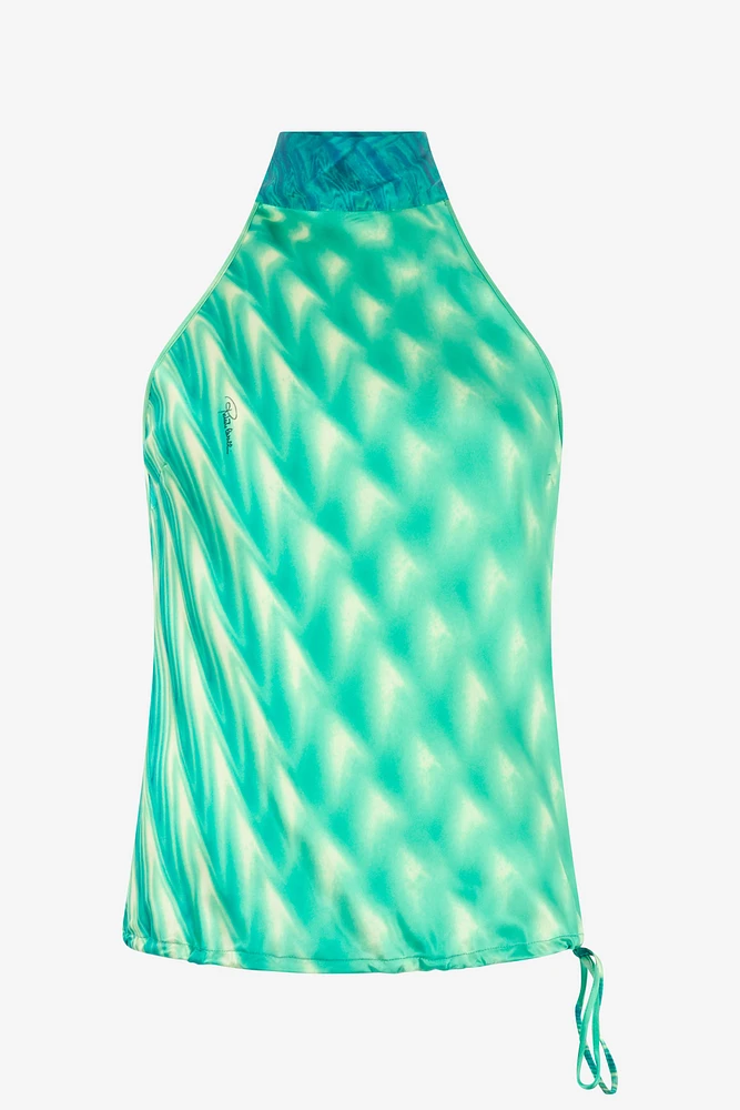 Silk Optical Glass-Print Top