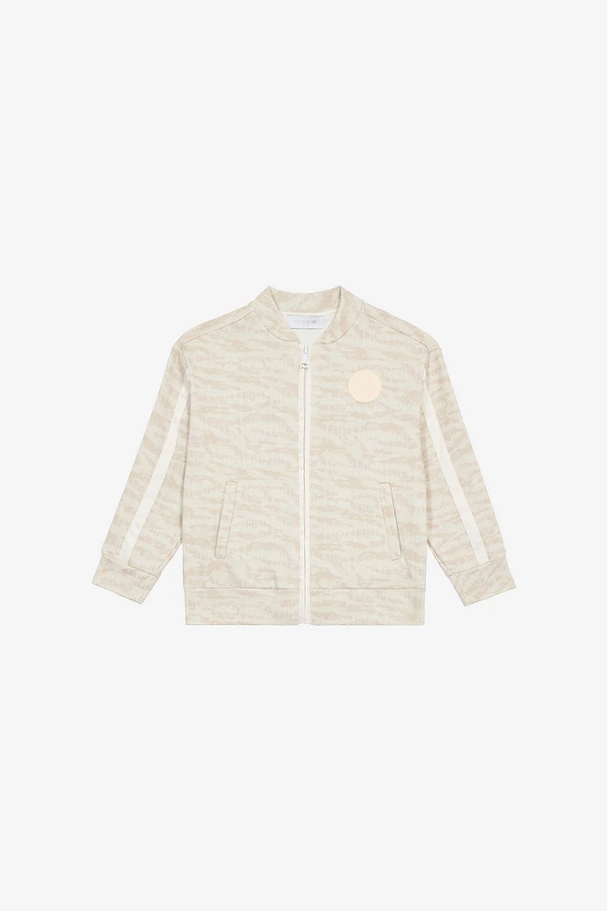 Zip-Up Sweatshirt With Tiger Skin Print