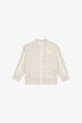 Zip-Up Sweatshirt With Tiger Skin Print