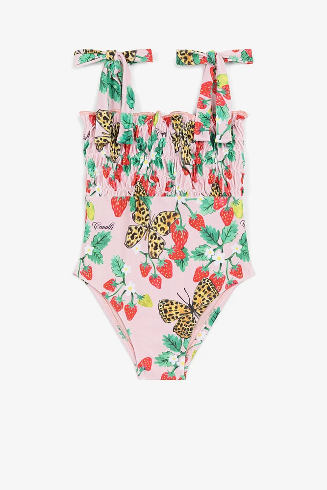 Butterfly And Strawberry-Print Swimsuit