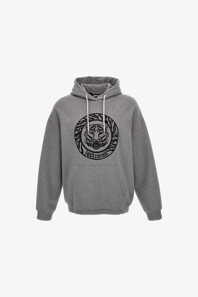 Just Cavalli Tiger Logo Front-Pocket Sweatshirt