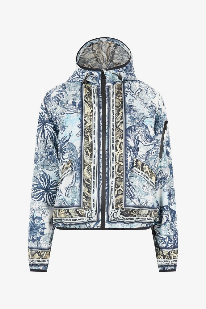 Jungle-Print Hooded Jacket