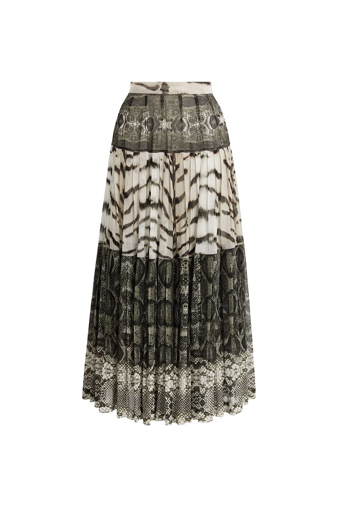 LA Tigresse reptilla pleated skirt