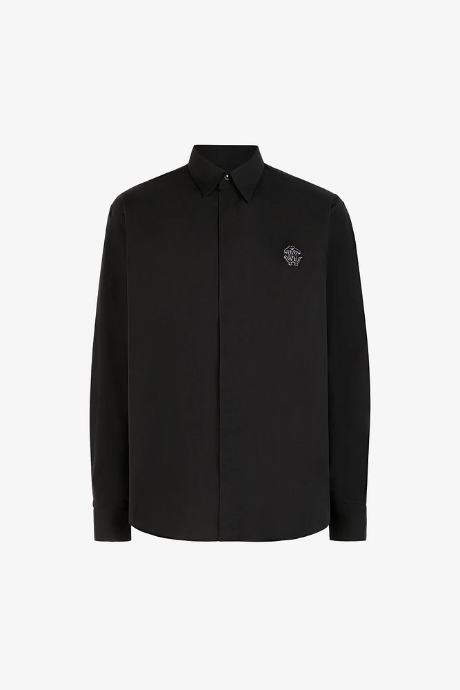 Embroidered-logo cotton shirt