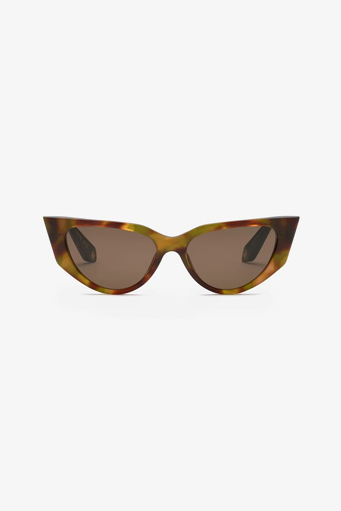 Cat-eye shape sunglasses with scale effect temples