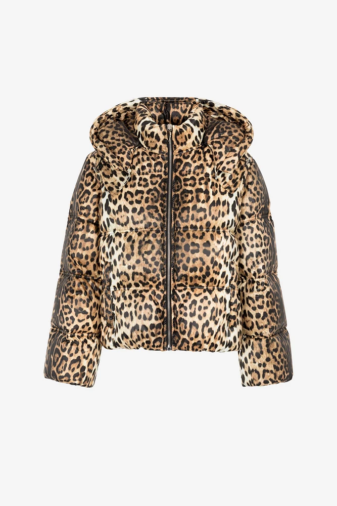 Jaguar-Print Padded Jacket