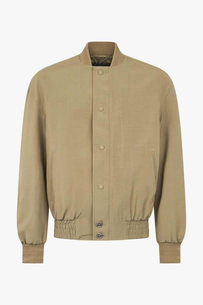 Buttoned Bomber Jacket