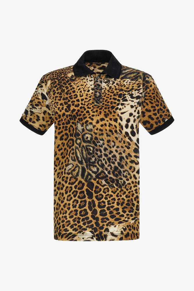 Polo with Jaguar Skin print