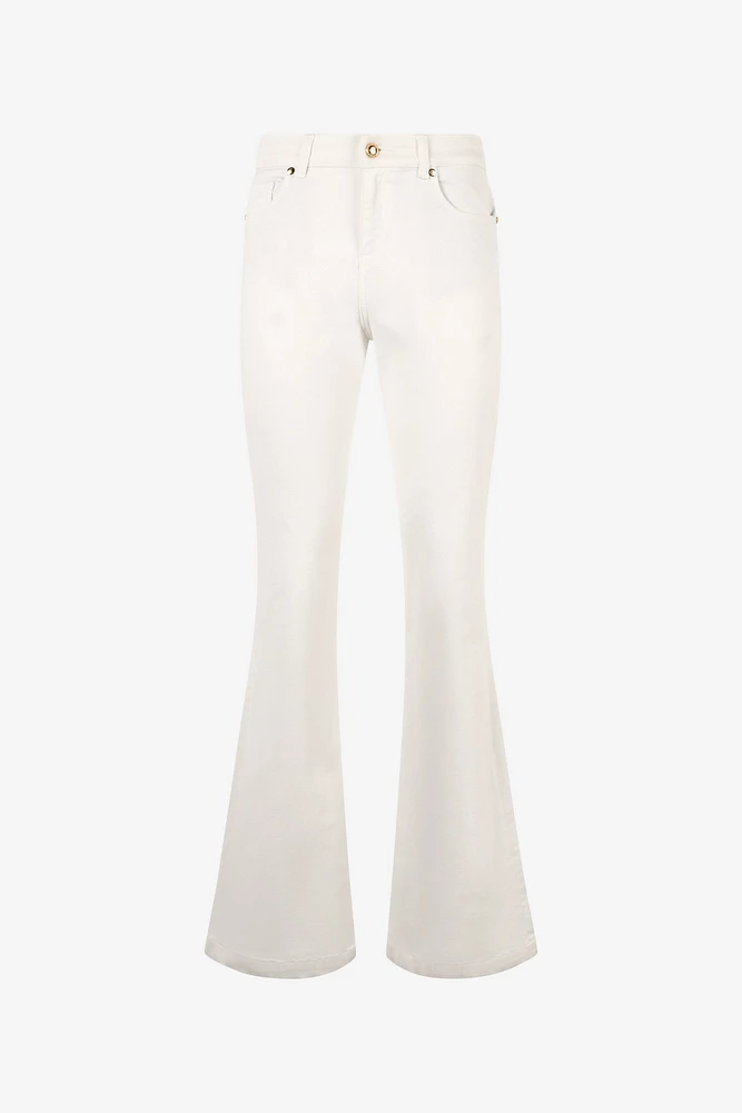 Flared Stretch Cotton Pants