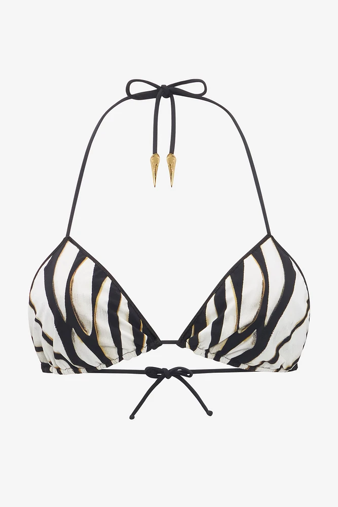 Ray Of Gold Print Swimsuit Bikini Top