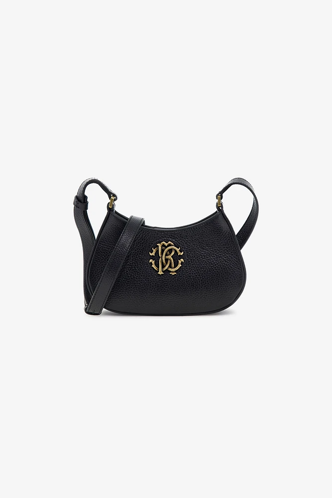 Black Shoulder Bag With Monogram RC
