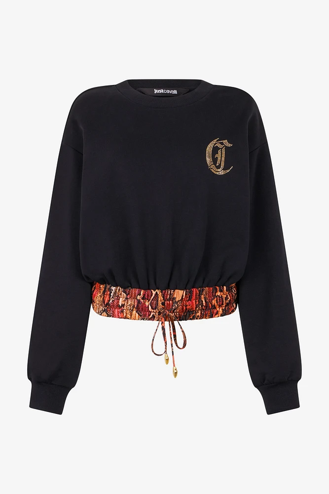 Cotton Sweatshirt With Python Band