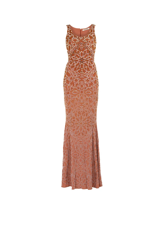 Bead-Embellished Maxi Dress