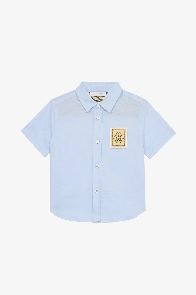 Shirt With RC Monogram Patch And Lettering