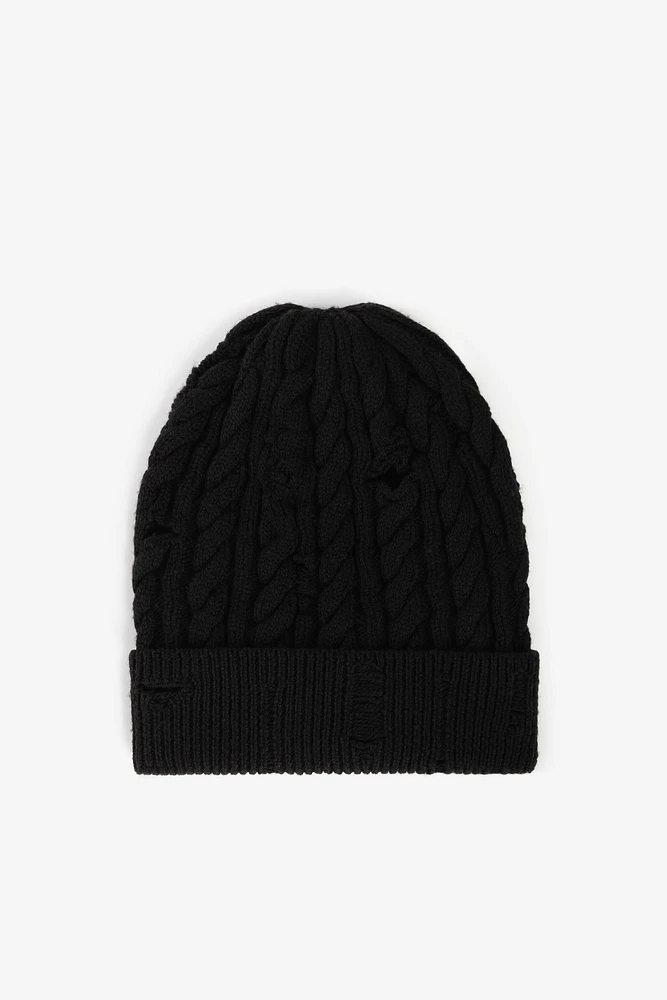 Cable-Knit Wool Beanie