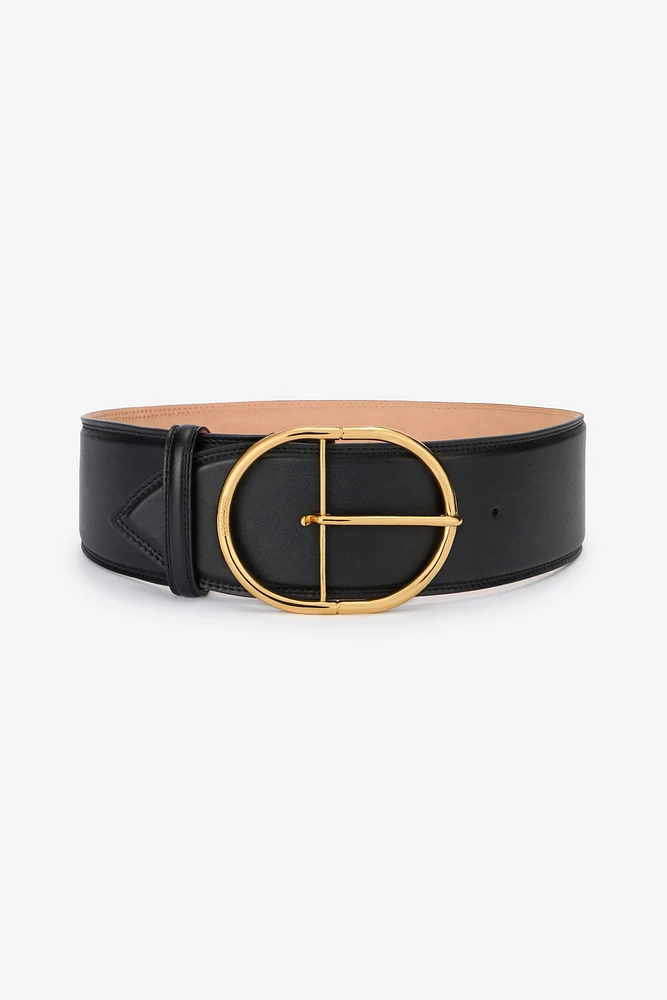 Shaped leather belt