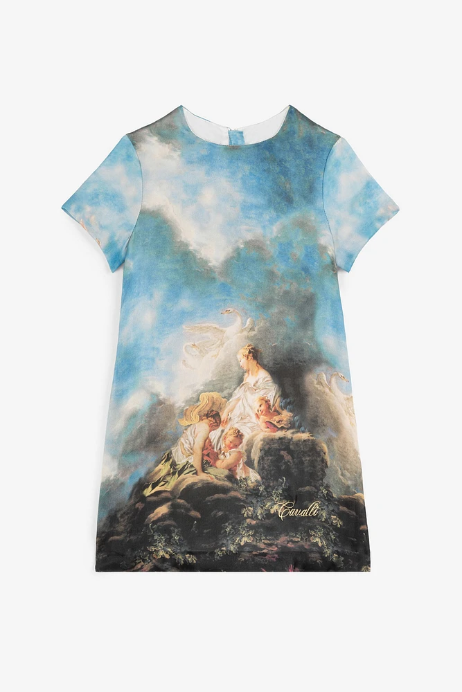 Wild Leda-Print Silk Dress