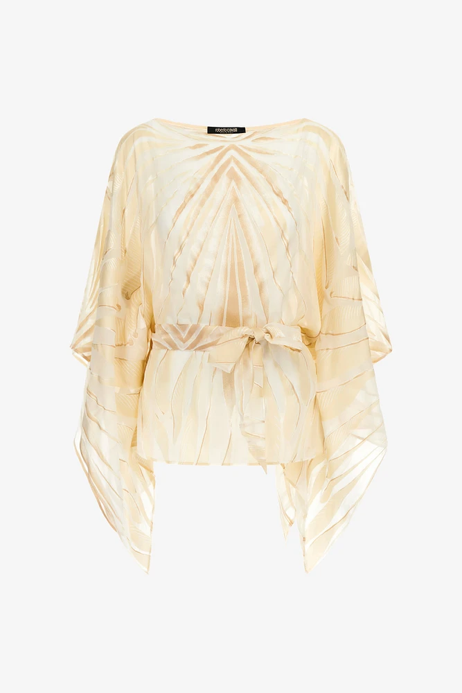 Ray of Gold Print Silk Blend Kaftan