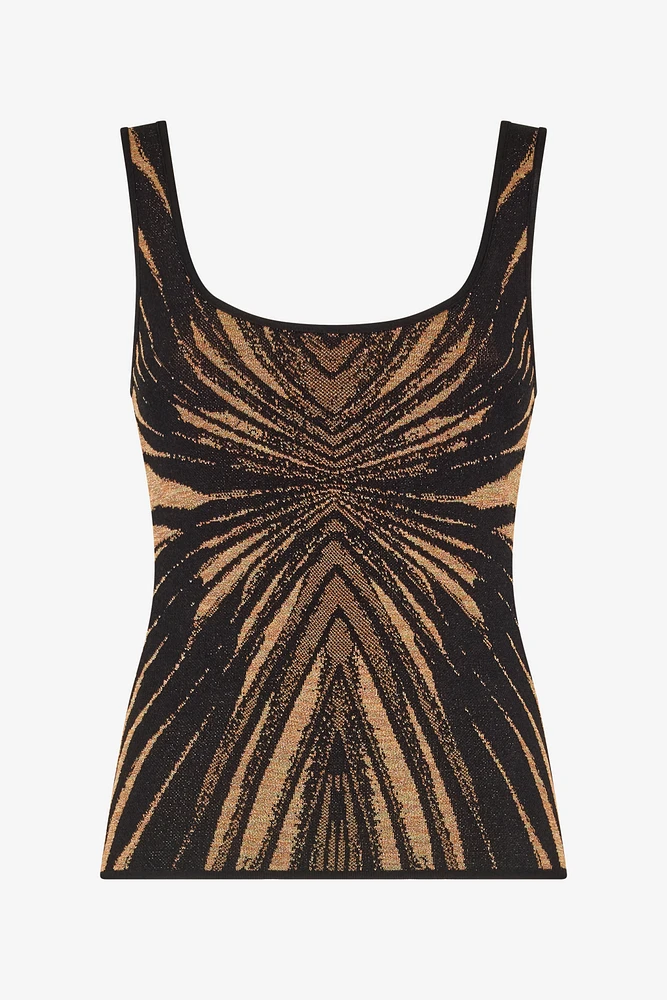 Knit top with Ray of Gold print