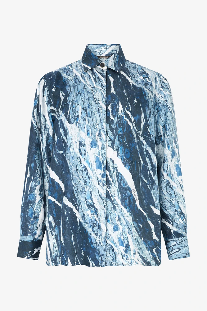 Marble-Print Shirt