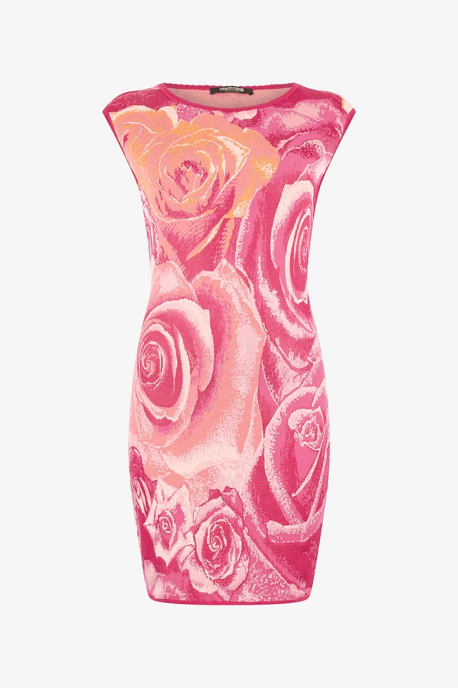 Mini Dress With Garden Rose Print
