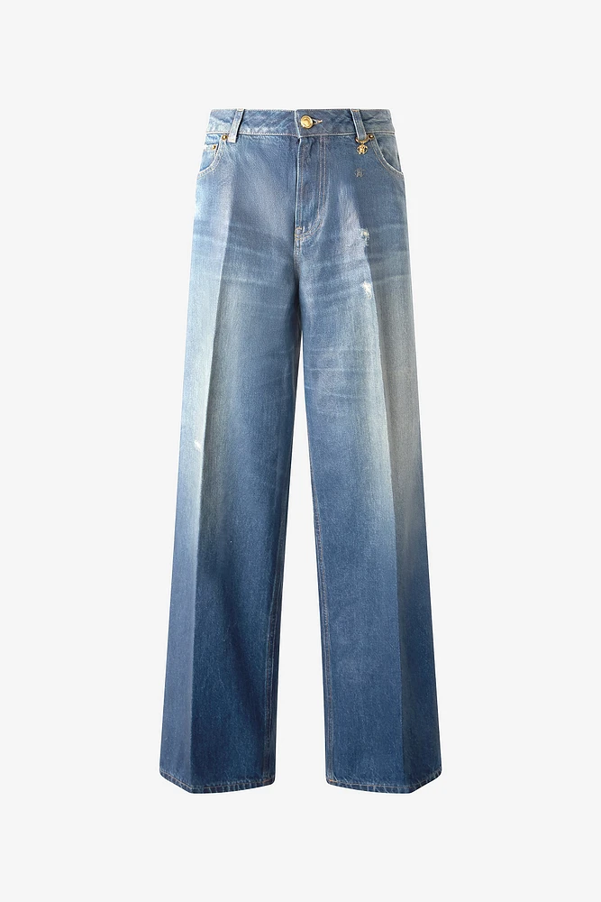 Jeans With Mirror Snake Monogram Charm