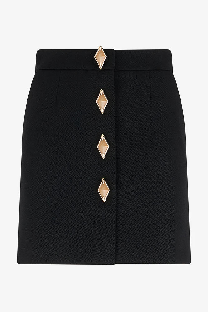 Miniskirt With Jewel Buttons