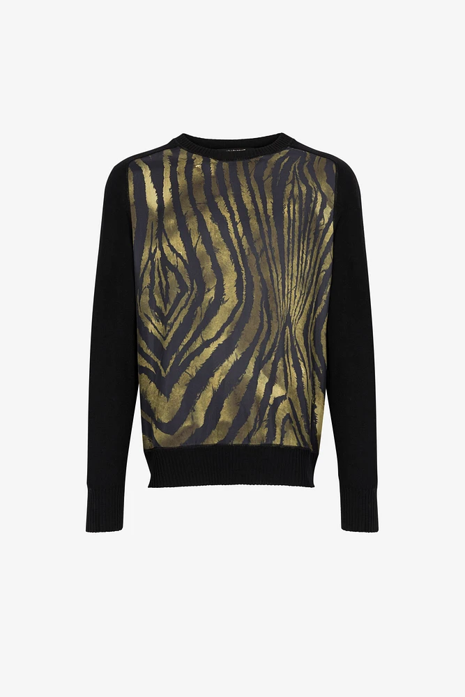 Freedom-Print Panelled Sweater